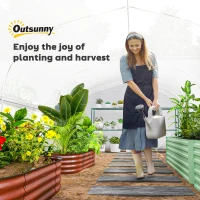Outsunny 19.5 x 9.8ft Tunnel Greenhouse, with Accessories - White(m-8)