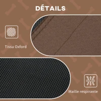 PawHut Lit pour chien chat sur pieds anti-UV tissu oxford micro-perforé + parasol + sac de transport inclus marron noir(m-5)