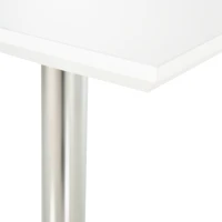 HOMCOM bistrotafel pub bartafel in hoogte verstelbare vierkante statafel tafel staal wit 60 x 60 x 71-92 cm | Aosom.de(m-9)