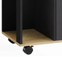 HOMCOM Keukentrolley met Opbergruimte, Kast en Verstelbare Plank, Zwart(m-11)