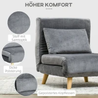 HOMCOM 2-in-1 Stoel, Relaxstoel, Gastenbed, 72 cm x 78 cm x 79 cm, Grijs(m-4)