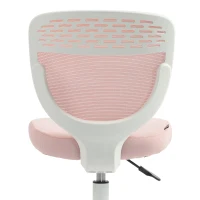 HOMCOM Office Chair, Armless Computer Desk Chair with Breathable Mesh, Adjustable Height, Swivel Wheels, Pink(m-11)
