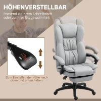Vinsetto Verstelbare Draaistoel met Voetensteun, Hoofdsteun, Massagefunctie, Kunstleer, 68,5x68,5x113-121cm(m-5)