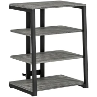 HOMCOM HiFi Stand, with Four Storage Shelves - Dark Grey(m-1)