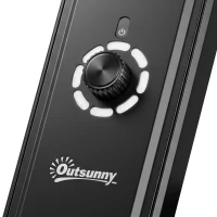 Outsunny 2000 W Electric Infrared Patio Heater with Cover, Free Standing/Wall Mounted IP65 Outdoor Garden Heater, Black(m-13)