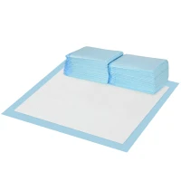 PawHut Set 80 Tappetini Igienici per Cani a 6 Strati in Tessuto non Tessuto, Carta e PE, 60x60 cm, Blu e Bianco(m-11)