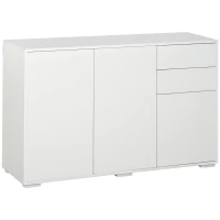 HOMCOM Witte Dressoir Kast, 2 Laden, Push-Click, 117 cm x 36 cm x 74 cm(m-1)