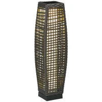 Outsunny Solar Stehlampe Rattan Solarlampen mit Lichtsensor Automatische LED Solarleuchte im Boho-Stil IP44 Wasserdicht(m-12)
