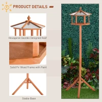 PawHut Wooden Bird Table for the garden Feeding Station, 153Hcm(m-5)