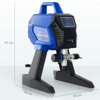 HOMCOM Airless Paint Sprayer, Thinning-Free Electric Paint Spray Gun for Walls, Fences & DIY Projects, 200 Bar High Pressure, 1.5L/min Flow Rate, 7.5m Hose, Indoor & Outdoor Use, Dark Blue(m-3)