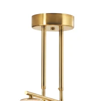 HOMCOM Moderne hanglamp met 4 bolkappen, in hoogte verstelbaar en 350° draaibaar, wit(m-10)