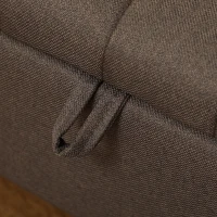 HOMCOM Linen-Look 92 x 31cm Storage Ottoman - Dark Brown(m-8)