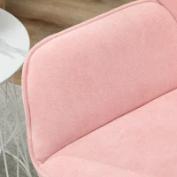 HOMCOM Butaca de Salón con Asiento Ancho y Acolchado Tapizado en Terciopelo Patas de Metal Sillón para Salón Rosa(m-9)