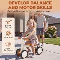 AIYAPLAY Balance Bike, Lightweight Baby Balance Bike with Foldable Design, Adjustable Seat, No Pedal for 1-2 Years, Cream White(m-9)