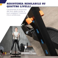 HOMCOM Cyclette Ellittica con 4 Livelli di Resistenza, Monitor LCD e 2 Ruote, in Acciaio e ABS, 90x62x150 cm, Nero(m-5)
