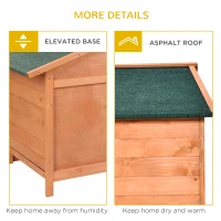 PawHut Wooden Rabbit Hutch Outdoor, Guinea Pig Hutch, Detachable Small Animal Cage with Openable Run & Roof Lockable Door Slide-out Tray 146 x 95 x 69cm(m-15)