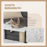 PawHut Luxe Huisdiertrap met Speelbal en Krabfunctie, Wit(m-6)