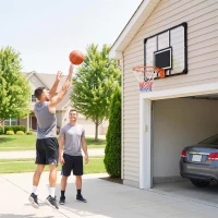 SPORTNOW Tabela de Basquetebol de Parede com Quadro e Estrutura de Aço para Utilização em Interiores e Exteriores 113x61x73 cm Preto(m-7)