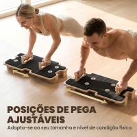 SPORTNOW Mini Reformer Pilates com Bandas de Resistência Pegas Roda Abdominal para Treino de Corpo Completo 165x80x10 cm Madeira(m-4)