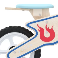 AIYAPLAY Kinderloopfiets 3-5 jaar, houten loopfiets tot 50 kg met EVA-wielen en verstelbare zitting, naturel(m-11)