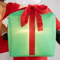 Outsunny 9.3ft Giant Christmas Inflatable Hanging Santa Claus Sitting w/ Reindeer, Gift Box(m-10)