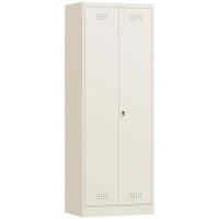 HOMCOM Besenschrank Mehrzweckschrank aus Stahl Vorratsschrank mit Staubsaugerfach & Verstellbaren Einlegeböden 60 x 40 x 165 cm(m-1)