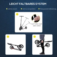HOMCOM Kinderstep, kickstep, schokdemping, in hoogte verstelbaar aluminium zwart(m-4)