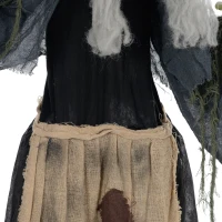 HOMCOM 5'2" Hunchback Witch Halloween Animatronic, with Glowing Eyes(m-9)