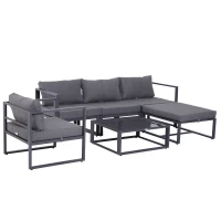 Outsunny 6-delig Tuinset tuinset tuinbankset(m-1)