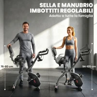 SPORTNOW Cyclette Magnetica con Resistenza a 8 Livelli, Display LCD e App Bluetooth, in Acciaio Q195 Nero(m-6)