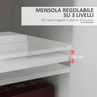 Vinsetto Mobile Porta Stampante con 4 Ruote, Cassetto e Armadietto, 60x39x80cm - Bianco(m-5)