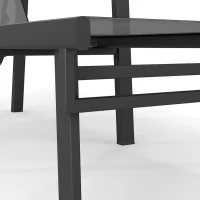 Outsunny Sun Loungers Set of 2 Retractable Footrest 5-Position Adjustable Steel Frame for Beach, Porch, Patio, Camping, Dark Grey(m-13)