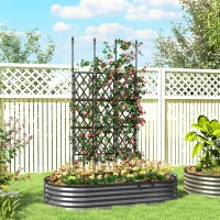 Outsunny Suporte de Jardim Dobrável para Plantas Trepadeiras com Montagem DIY e Estrutura de Aço 85x197 cm Preto(m-10)