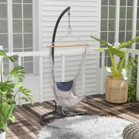 Outsunny Soporte para Silla Colgante con Base Estable Marco de Silla de Metal Soporte para Silla Columpio Ø102x195 cm Negro(m-10)