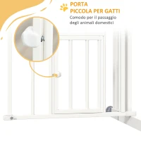 PawHut Cancellino per Cani taglia Piccola e Media con Chiusura Automatica, in Acciaio e PA, 74-80x76 cm, Bianco(m-7)