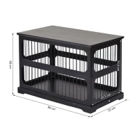 PawHut Elegante Recinto per Cani di Taglia Medio-piccola (Max. 30kg), Gabbia in MDF e Rete Metallica, 55 x 90 x 60 cm(m-3)