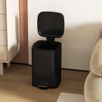HOMCOM Cubo de cocina 20 L con tapa de cierre suave y pedal, cubeta interior extraíble, 28L x 35l x 45H cm, Negro(m-4)