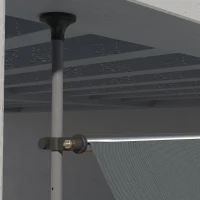 Outsunny Toldo Manual Retráctil con Manivela 350x120x210-300 cm con Altura Ajustable Impermeable y Anti-UV Gris Oscuro(m-9)