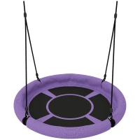 AIYAPLAY 100cm Diameter Nest Seat for Kids with Height Adjustable Hanging Ropes for Outdoor, Playground, Garden, Purple(m-1)