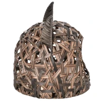 PawHut Cuccia per Gatti, Cesta per Gatti Adulti fino 4.5kg, Cesta in Vimini Sintetico a Forma di Gatto, Marrone(m-8)