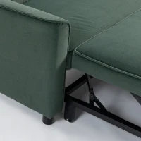 HOMCOM 2 Seater Sofa Bed, 3-in-1 Convertible Pull Out Sleeper Sofa with Click-Clack Adjustable Backrest, Dark Green(m-10)