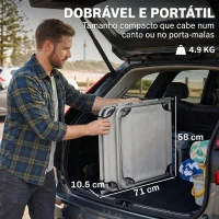 Outsunny Espreguiçadeira de Jardim Dobrável com Toldo Removível e Ajustável e Encosto Ajustável em 4 Posições  187x58x36 cm Cinza Claro(m-7)