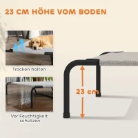PawHut Hondenligbed Outdoor, Verhoogd hondenbed voor grote honden, met stalen frame, ademend netweefsel, 152x94x23 cm, Beige(m-4)