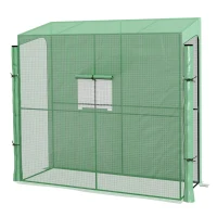 Outsunny Anleun-kas Kweekbak Kassen, oprolbare deuren, weerbestendig, 200 cm x 80 cm x 200 cm, Groen(m-10)