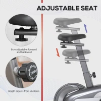 HOMCOM Indoor Magnetic Exercise Bike 10-Level Adjustable Magnetic Resistance Cardio Workout Cycling Bike Trainer, 8kg Flywheel, LCD Display, and Adjustable Seat Height Grey(m-5)