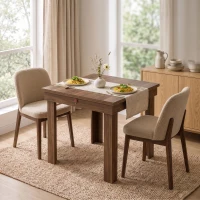 HOMCOM Folding Dining Table Under-Table Storage Extendable Kitchen Table Steel Rail Grey Wood Effect(m-8)