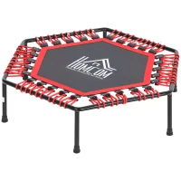 HOMCOM 40" Hexagon Fitness Trampoline Indoor Outdoor Metal Bouncer Jumper Adult Home Gym Fitness - Red(m-1)