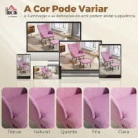 HOMCOM Conjunto de Poltrona Baloiço com Apoio para os Pés Poltrona Relax com Almofada Acolchoada e Anti-Tombo 64x89x90 cm Rosa(m-7)