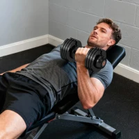 SPORTNOW Conjunto de Pesos Ajustável de 20 kg com Ajuste Rápido de Peso com Base de Armazenamento e Pega Antiderrapante  Ø18x37 cm Preto(m-8)