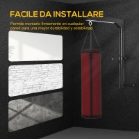 HOMCOM Supporto per Sacco da Boxe (40x64x60-88cm) Fissaggio a Parete Max 100 kg(m-4)